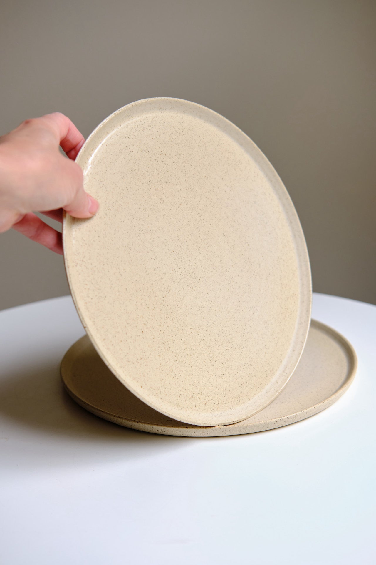 Set of two large plates (naturel)