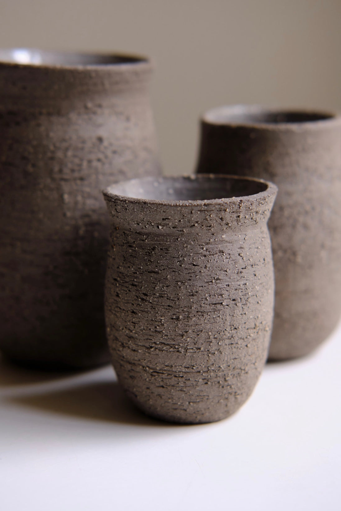 Textured Anthracite vases (set no. 3)