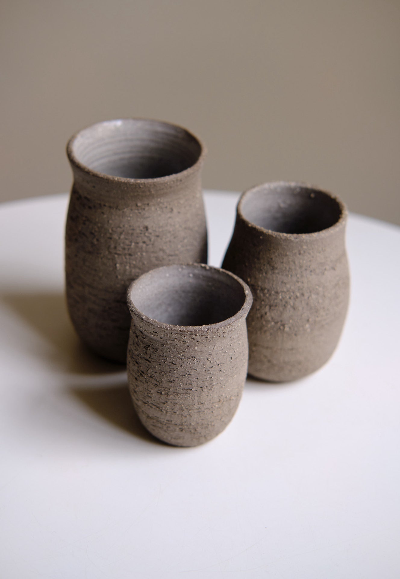 Textured Anthracite vases (set no. 3)